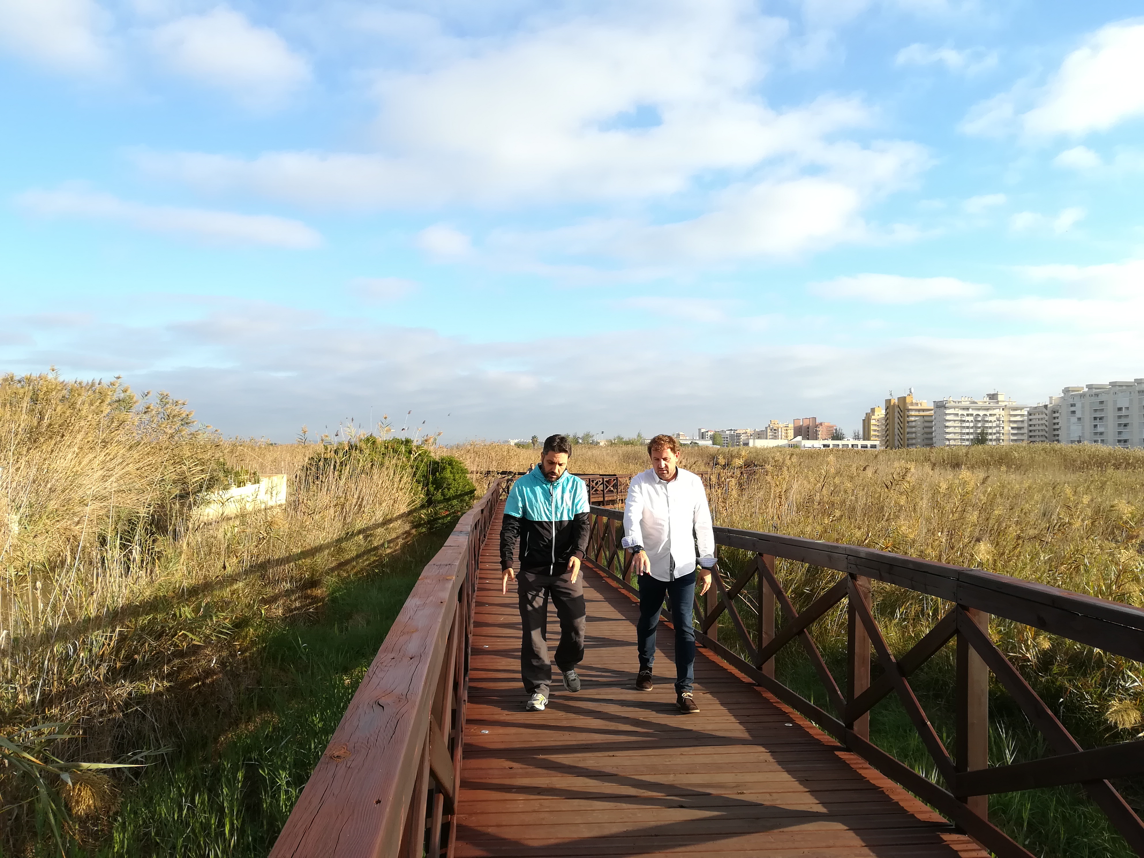 Peníscola, la Brigada Municipal restaura la passarel·la de fusta de la marjal