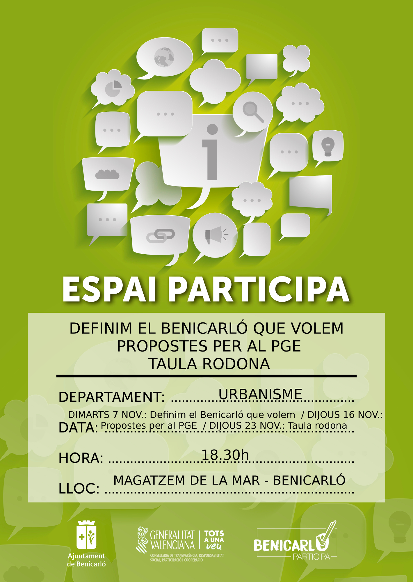 Benicarló, continua obert el procés de participació ciutadana del Pla General Estructural
