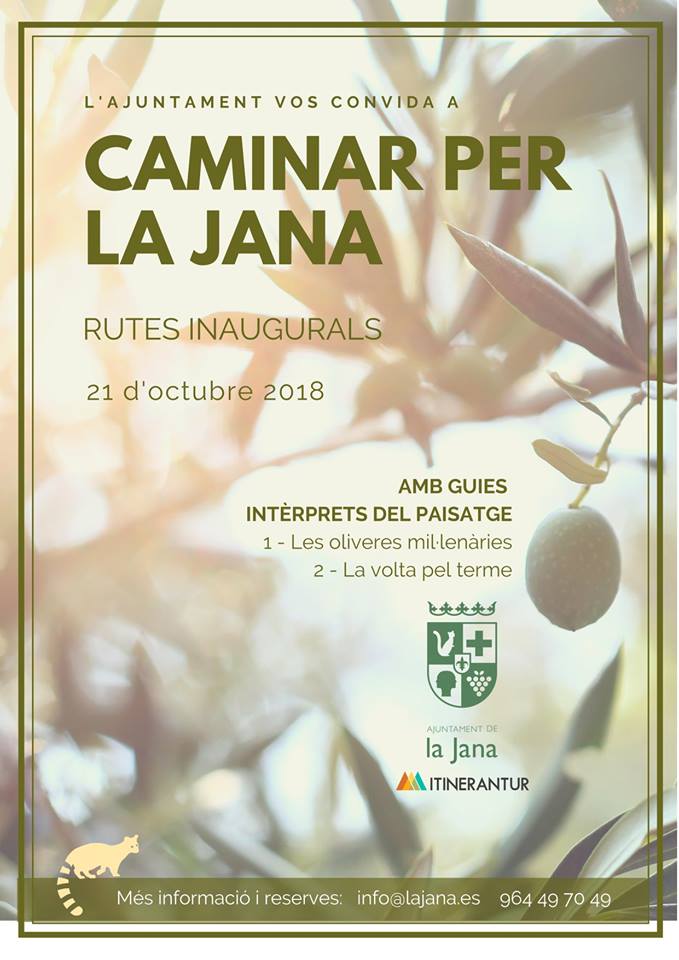 La Jana presentarà diumenge dues rutes pel terme municipal i les oliveres mil·lenàries