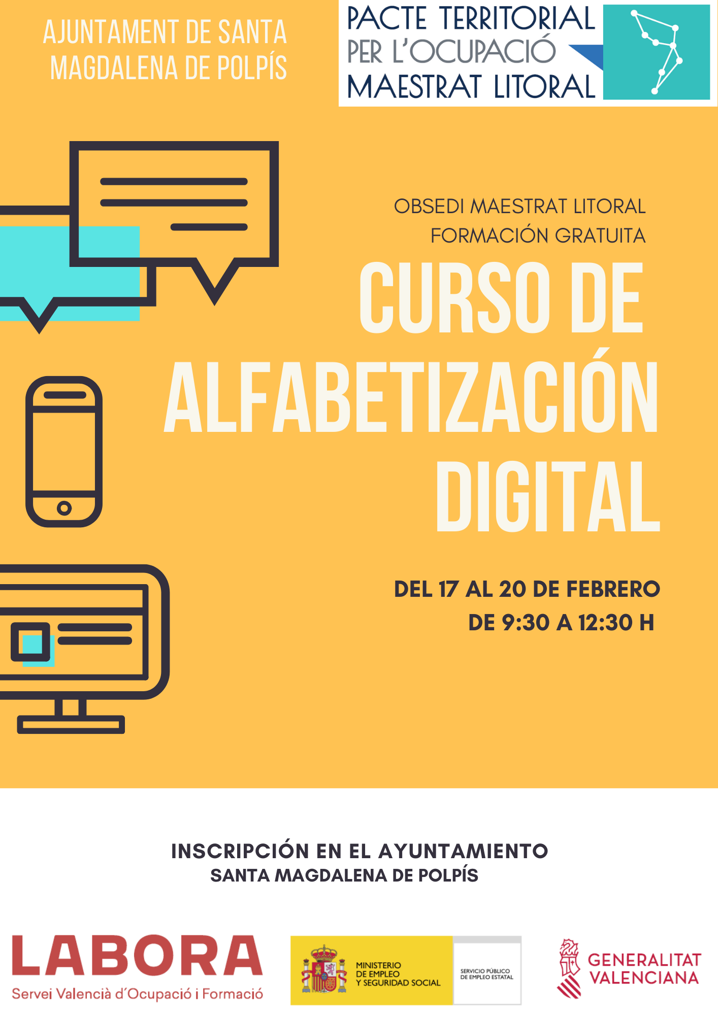 L´Obsedi Maestrat Litoral posa en marxa un Curs d'Alfabetització Digital a Santa Magdalena