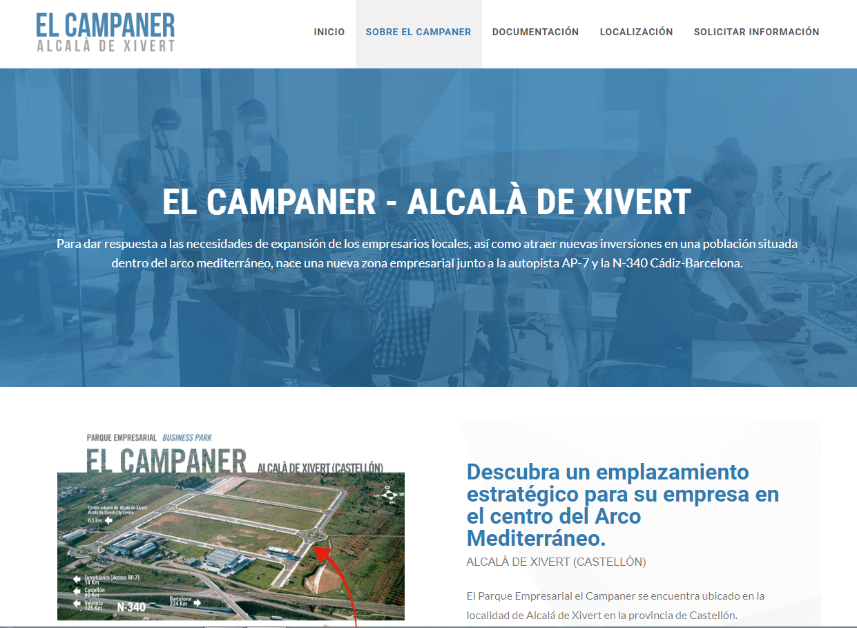 El polígon industrial El Campaner d'Alcalà de Xivert estrena web per captar empreses