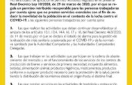 El Govern de l'Estat publica la llista d'activitats essencials a partir de hui dilluns 30 de març