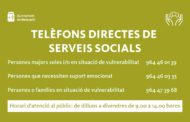 Serveis Socials de Benicarló habilita tres línies de telèfon directes per a atendre persones vulnerables
