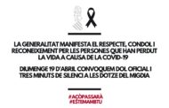 Benicarló secundarà el dol oficial convocat per la Generalitat per al diumenge 19 d’abril