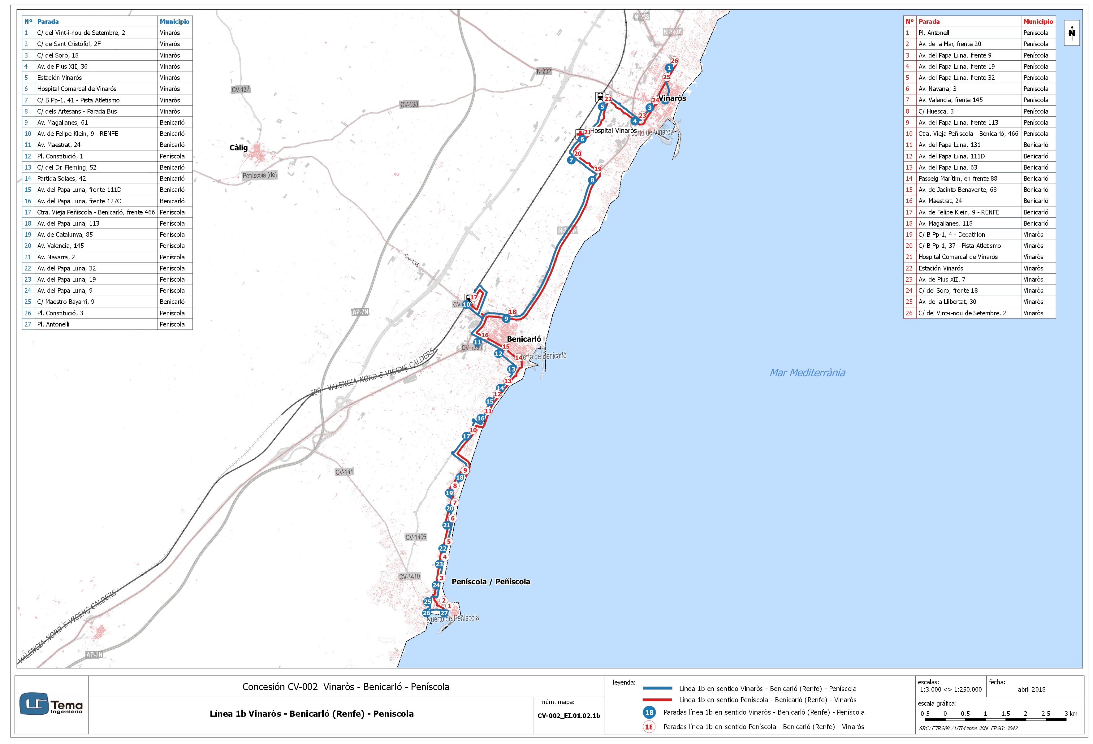 El Consell inicia la licitació del nou mapa de transport públic per autobús Vinaròs-Benicarló-Peníscola