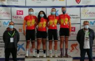 La ciclista calijona Carla Pruñonosa, or en persecució per equips al campionat d’Espanya de Tafalla