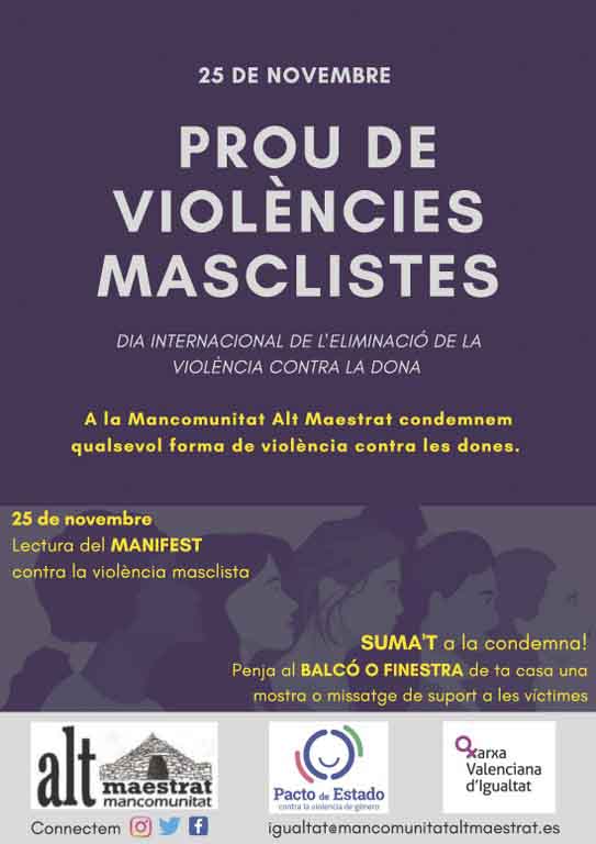 La Mancomunitat Alt Maestrat s'uneix en la lluita contra la violència de gènere