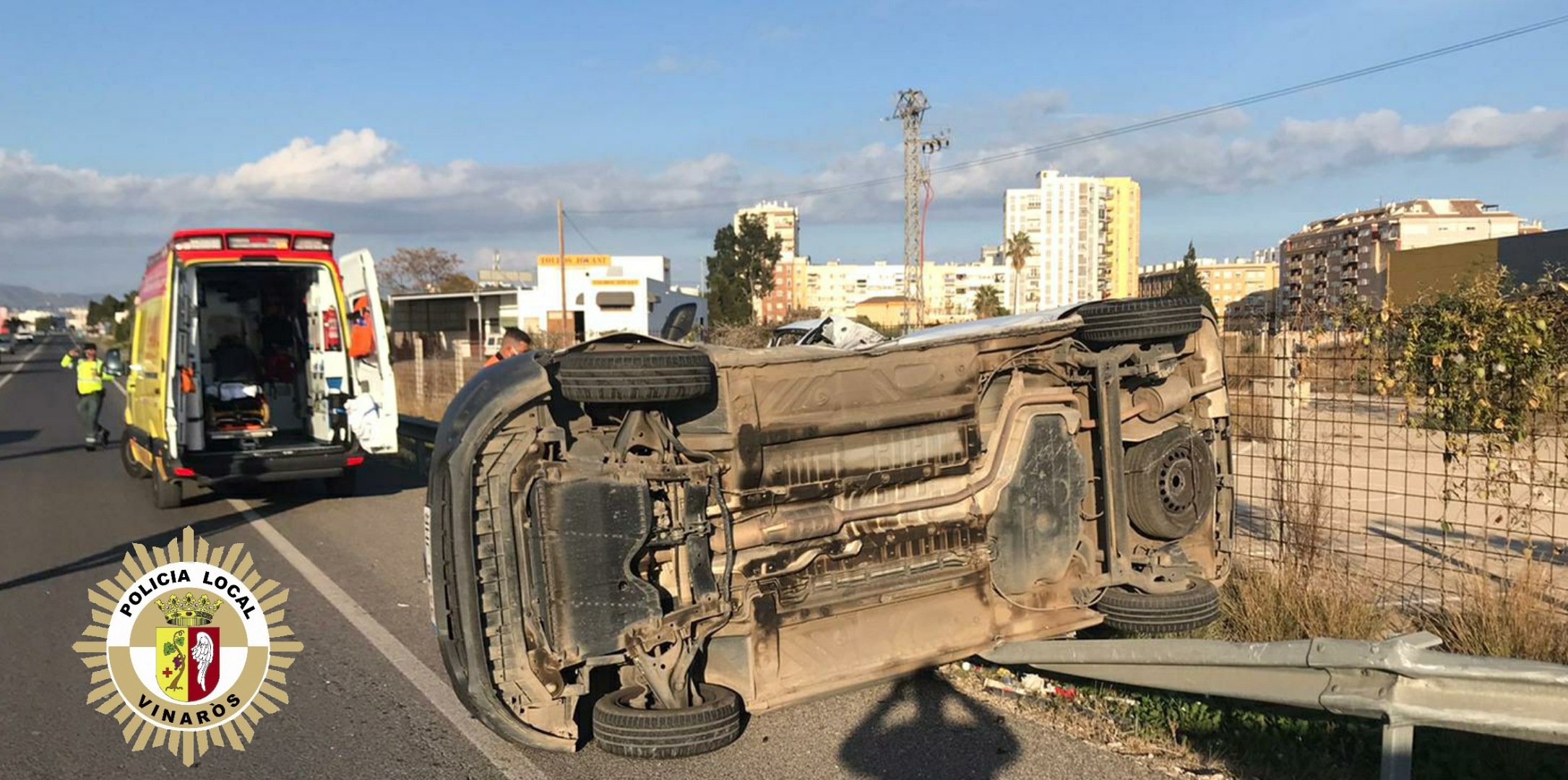 Accident de trànsit en l'encreuament de l'N-340 amb el camí Capsades de Vinaròs