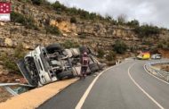 Accident d'un camió en la CV-12 Morella-Ares