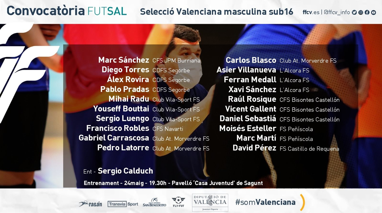 Dos jugadors del Peníscola Futbol Sala, convocats per la Selecció Valenciana sub16