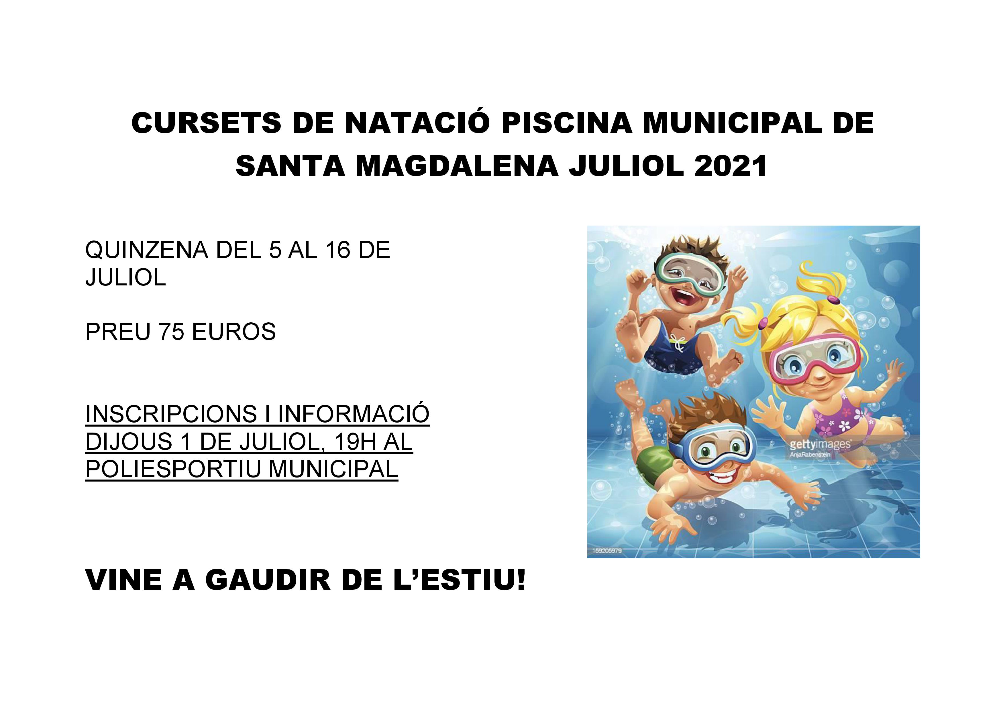 La piscina municipal de Santa Magdalena ofereix cursets de natació entre el 5 i el 16 de juliol