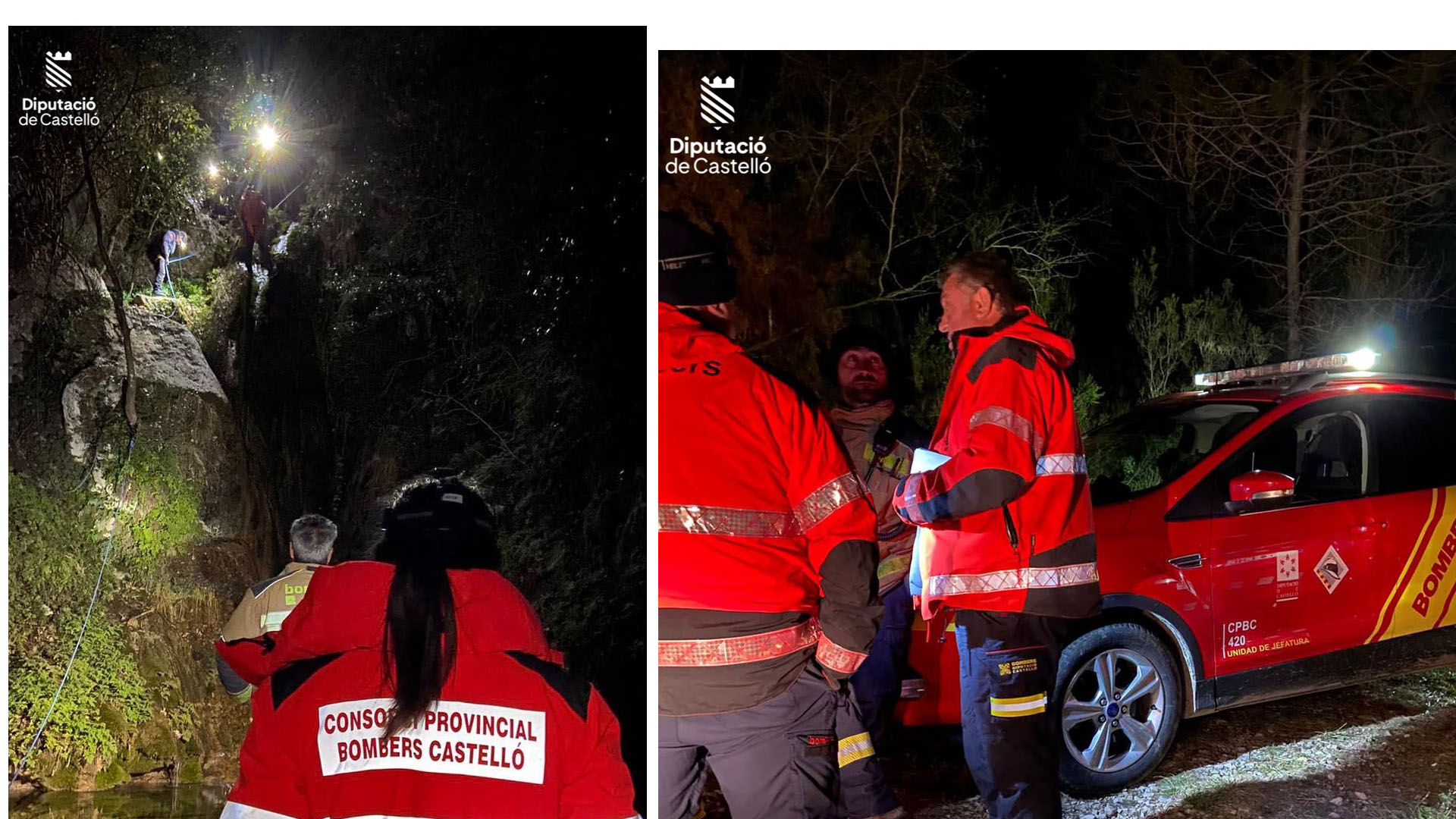 Els bombers rescaten a un grup de 7 barranquistes en la Tinença de Benifassà