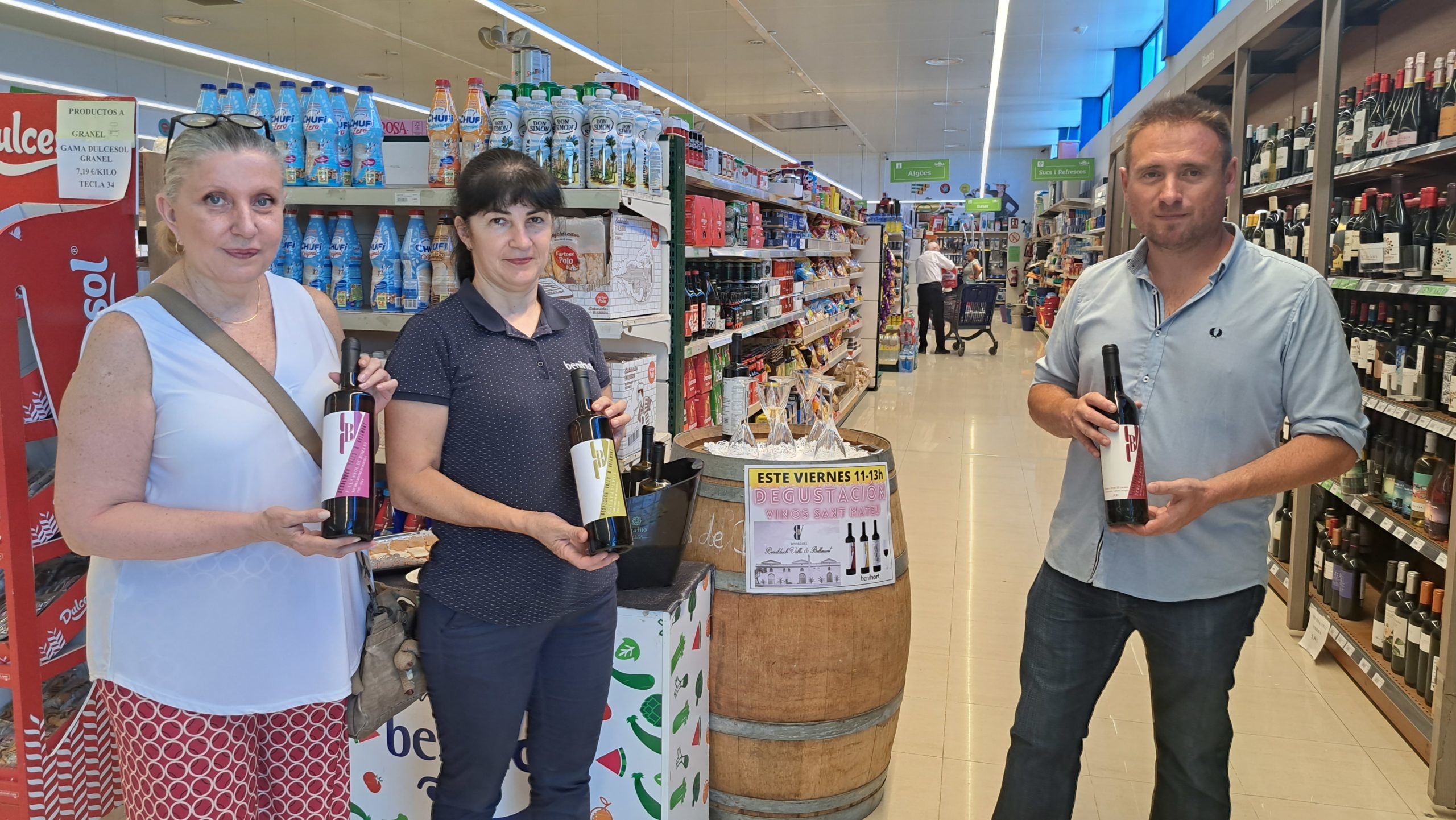 Degustació dels vins Besalduch Valls & Bellmunt de Sant Mateu en el supermercat Benihort