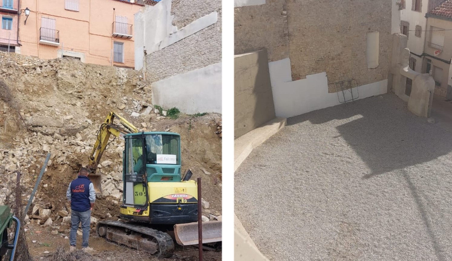 Finalitzen les obres de condicionament a diferent nivell del solar dels carrers Forn i Sol de Xert
