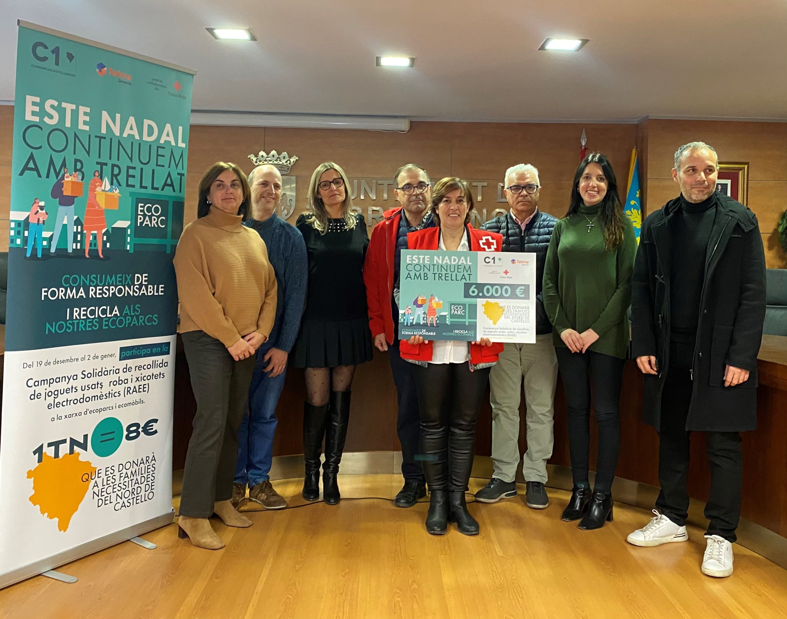 El C1 recapta 6.000 euros per a Creu Roja a través de la iniciativa «Este Nadal continuem amb trellat»