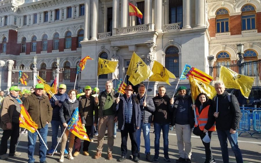 Agricultors valencians se sumen a una mobilització de 15.000 persones a Madrid