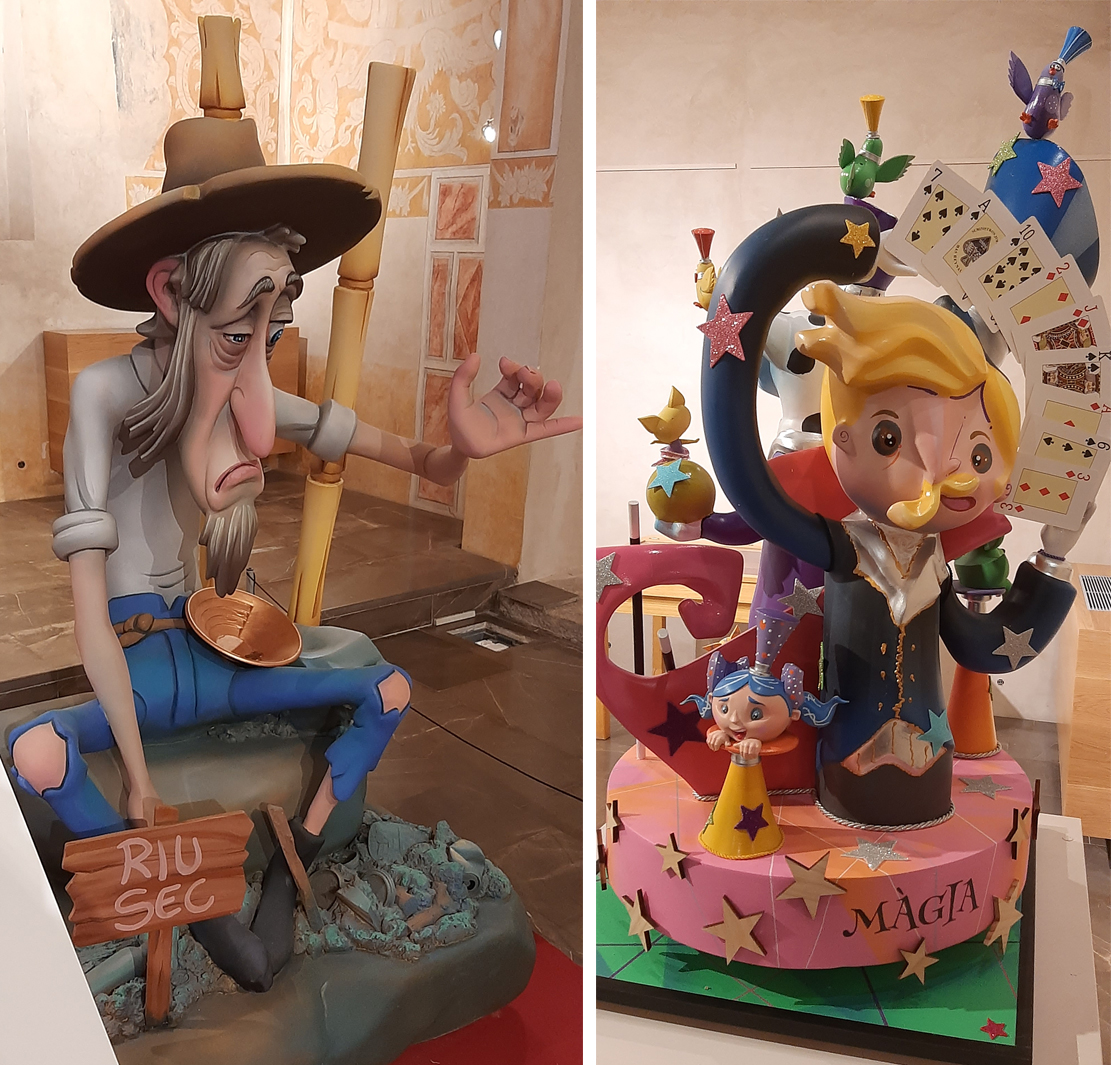 El «Ninots Indultats» de les falles Cremats i Caduf de Benicarló se salven del foc