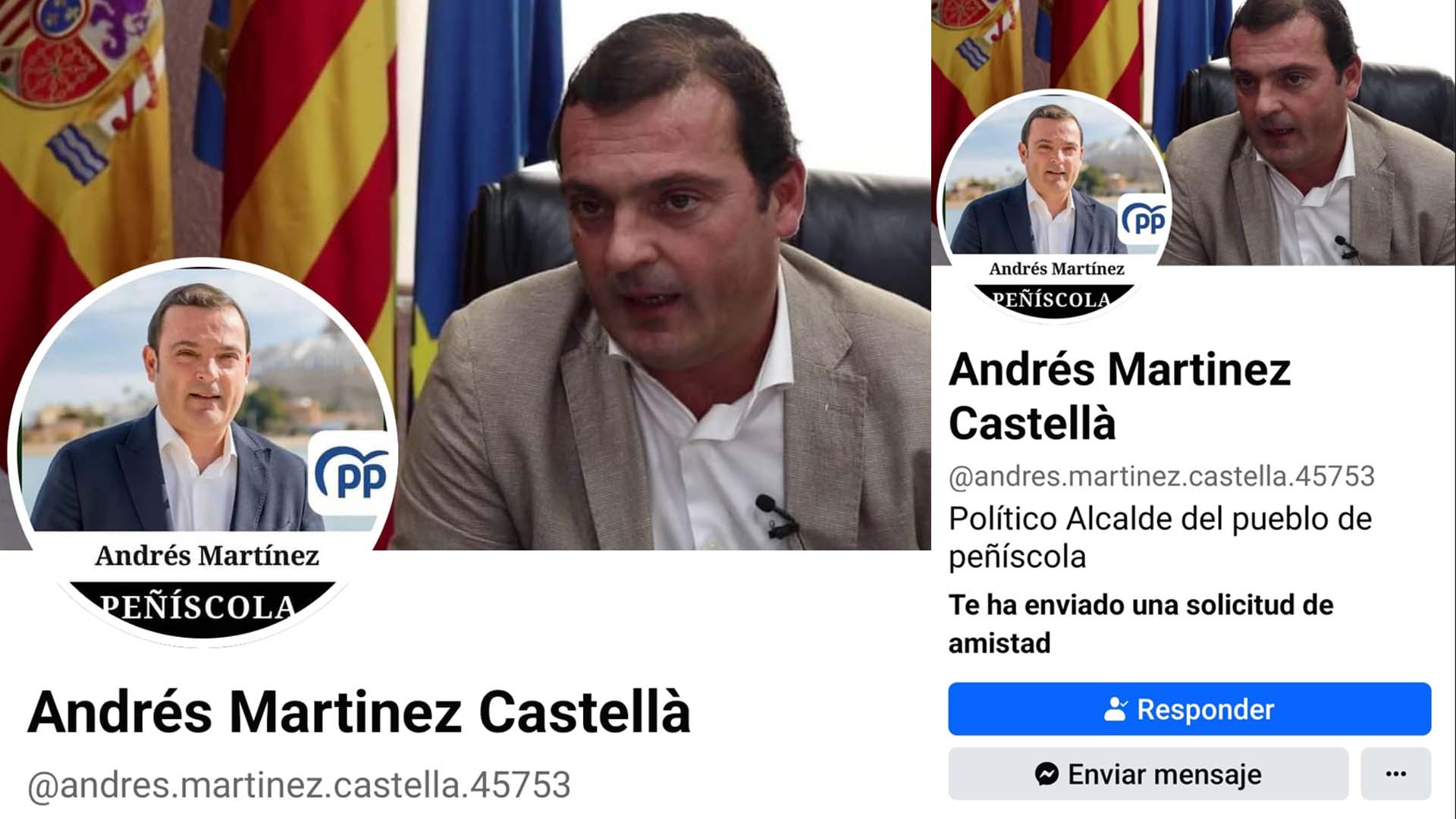 El PPCS denúncia a la Guàrdia Civil la suplantació d'identitat de l'alcalde de Peníscola en un perfil fals