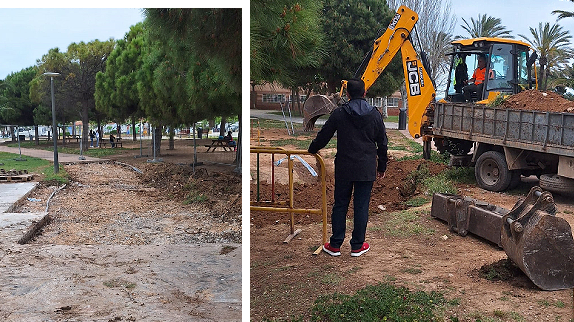 La Regidoria d'Obres i Serveis de Vinaròs repara els enfonsaments localitzats al parc de Fora del Forat