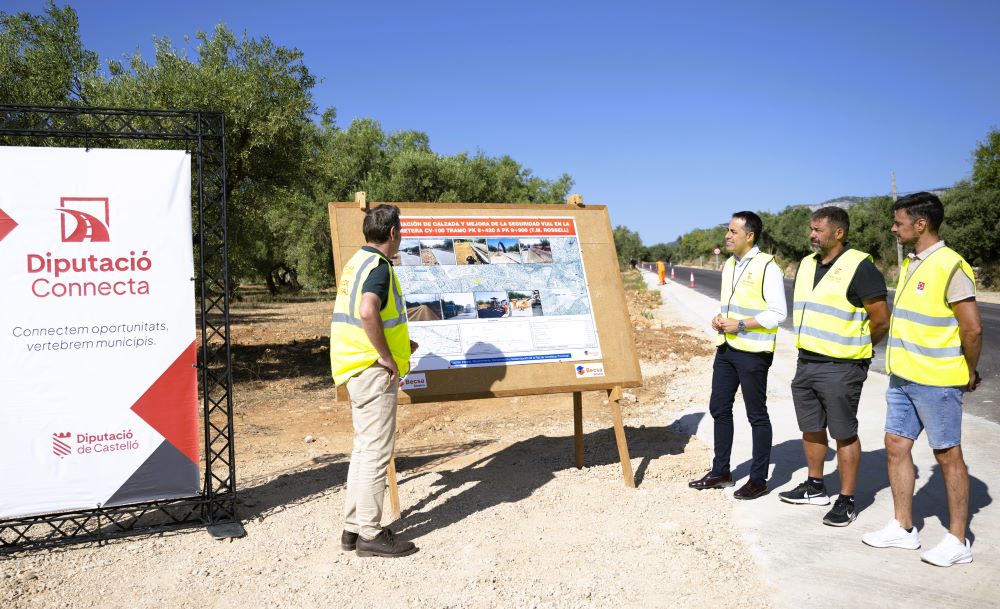 La Diputació continua impulsant la xarxa de carreteres amb una nova acció en la CV-100 a Rossell
