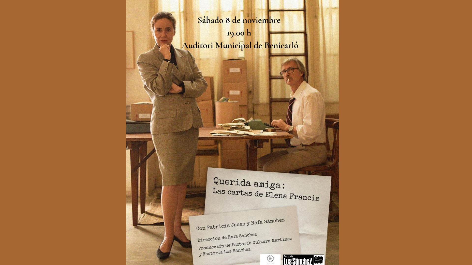 «Querida amiga: las cartas de Elena Francis» arriba el 8 de novembre a l'Auditori de Benicarló