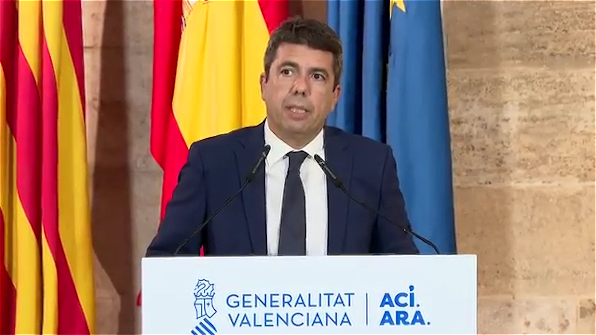 El president de la Generalitat Valenciana, Carlos Mazón, anuncia la seua dimissió