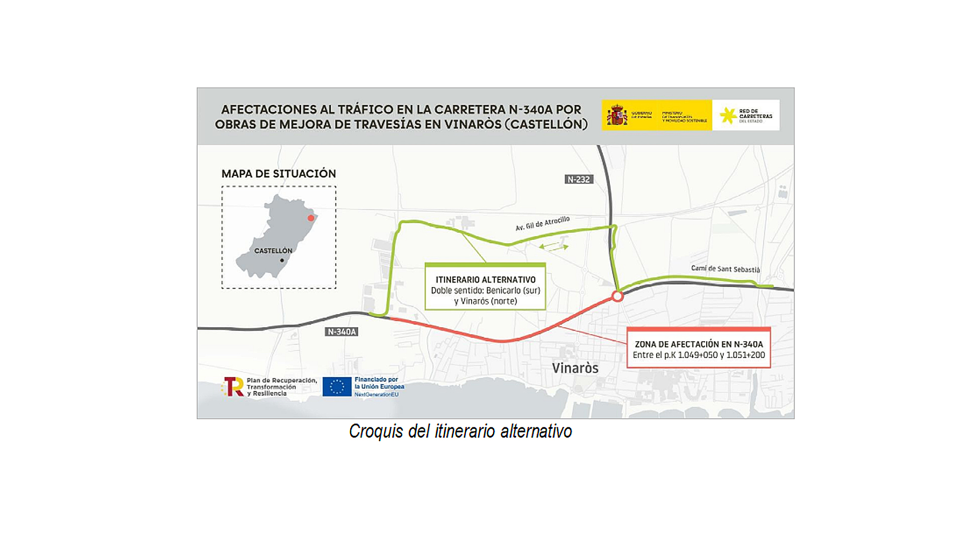 Transports continua amb l'adequació de diverses travessies de l'N-340 a Vinaròs