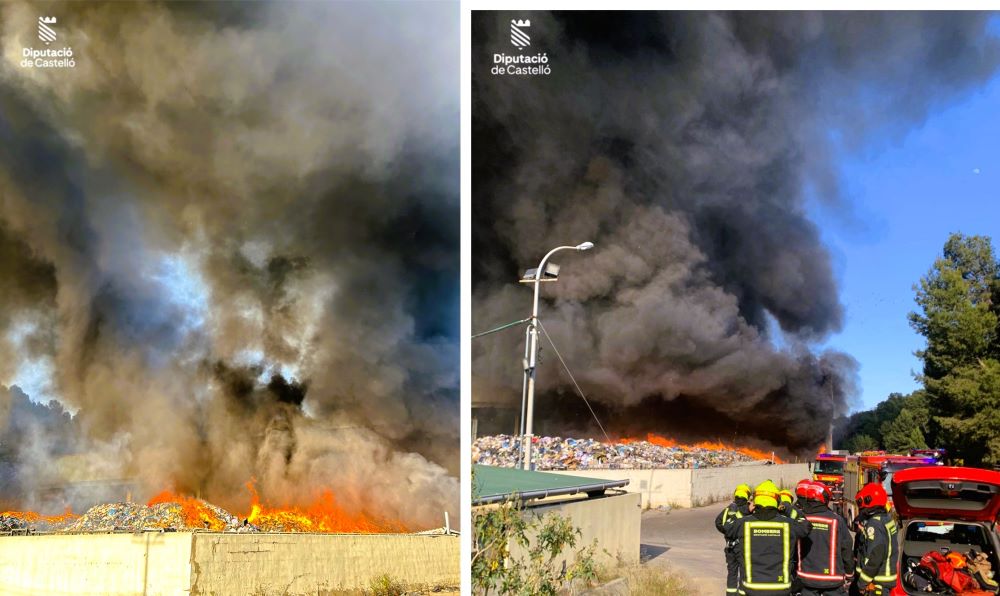 El Consorci Provincial de Bombers intervé en un incendi en una planta de reciclatge d'Onda